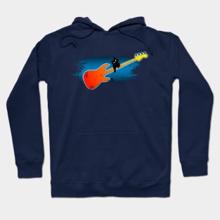 Black cat and guitar Hoodie